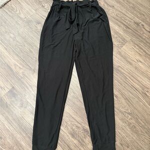 Derek Heart Black Tie-Waist Joggers